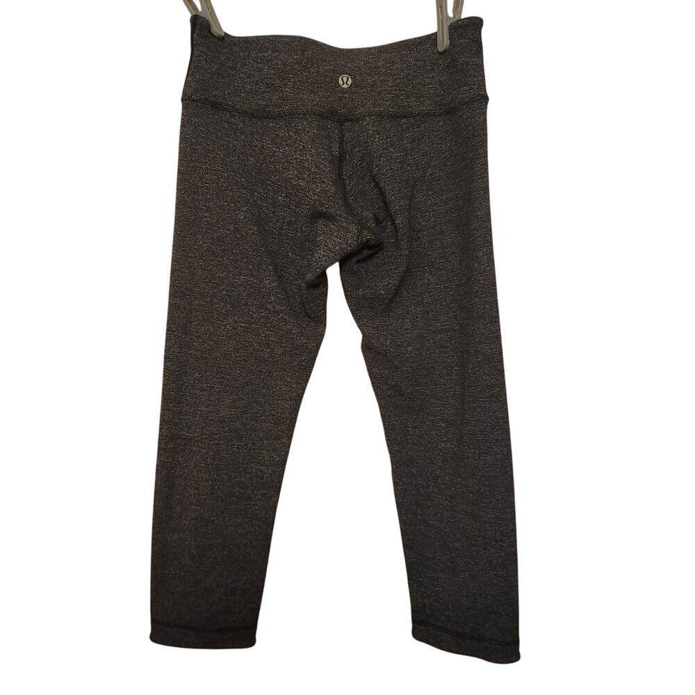 Lululemon Dark Grey Black Reversible Cropped Workout Leggings Size 4 - Picture 2 of 13